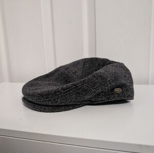 New Epoch Mens Hat 100% Wool Herringbone Newsboy Earflap Ivy Cap NWT Size XL